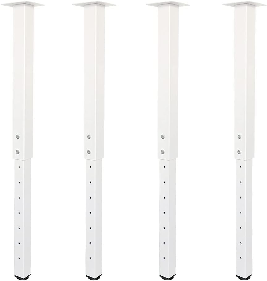 QLLY Adjustable Square Table Leg, 24-40 inch, 60-100cm, Home Office Custom DIY Table Legs, Furniture Leg Set (4, Black)