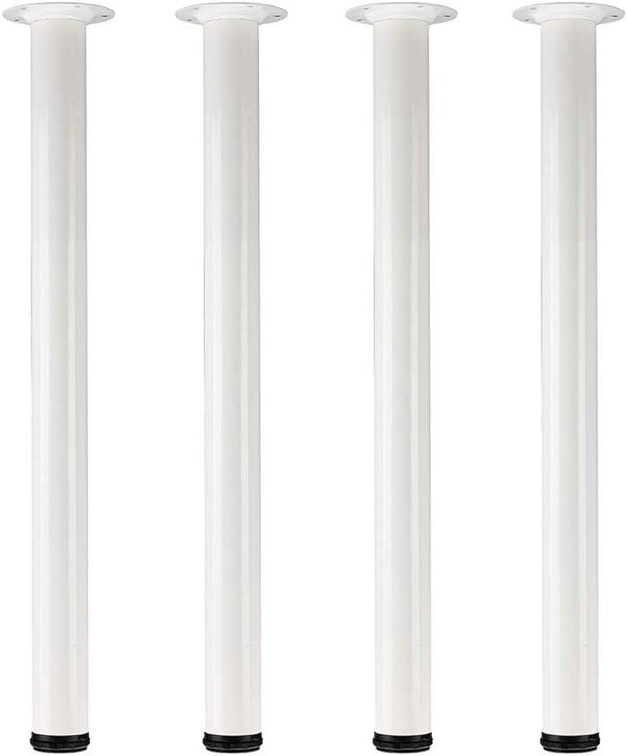 QLLY 30 inch Adjustable Tall Metal Desk Legs, Office Table Furniture Leg Set, Set of 4 (30 inch, Black)