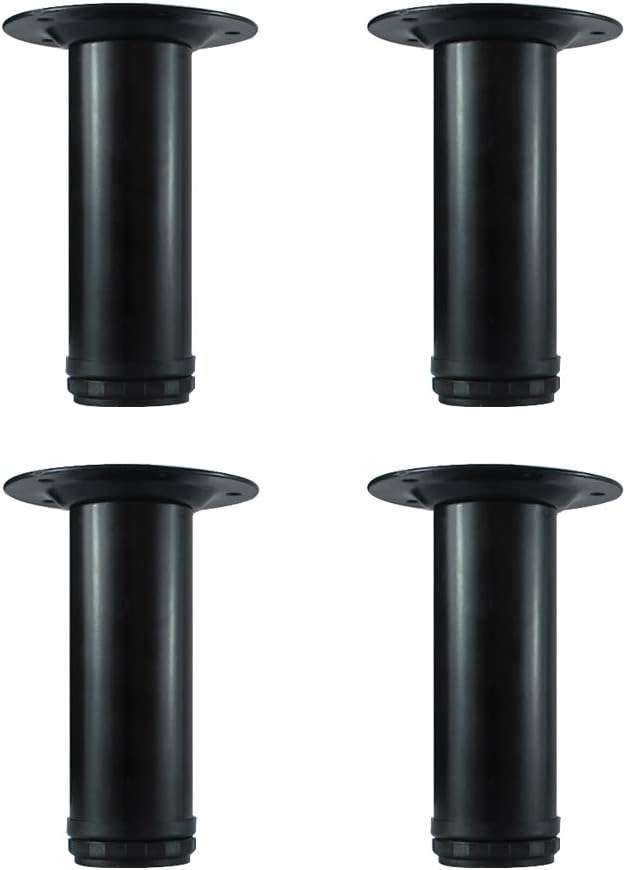 QLLY 30 inch Adjustable Tall Metal Desk Legs, Office Table Furniture Leg Set, Set of 4 (30 inch, Black)