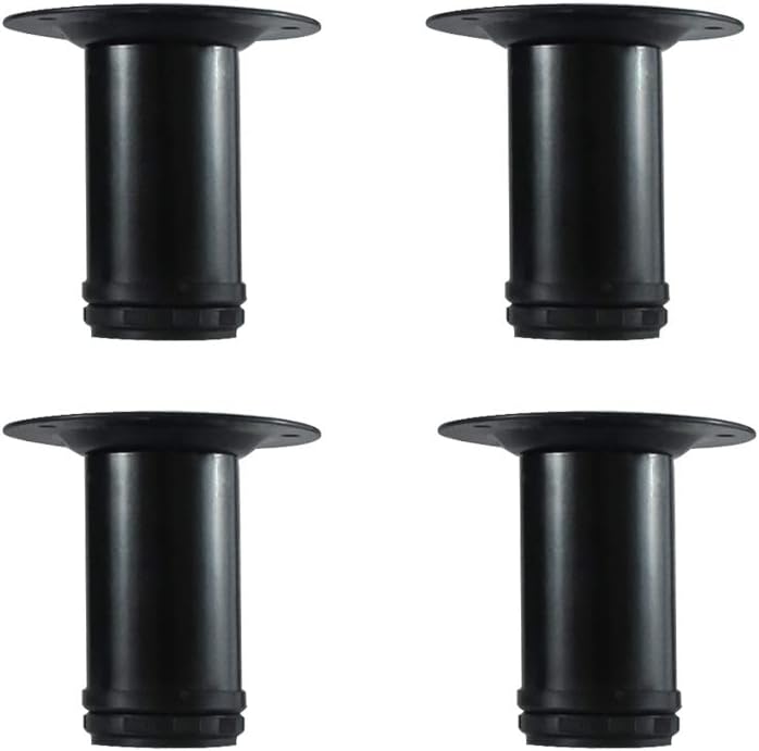 QLLY 30 inch Adjustable Tall Metal Desk Legs, Office Table Furniture Leg Set, Set of 4 (30 inch, Black)