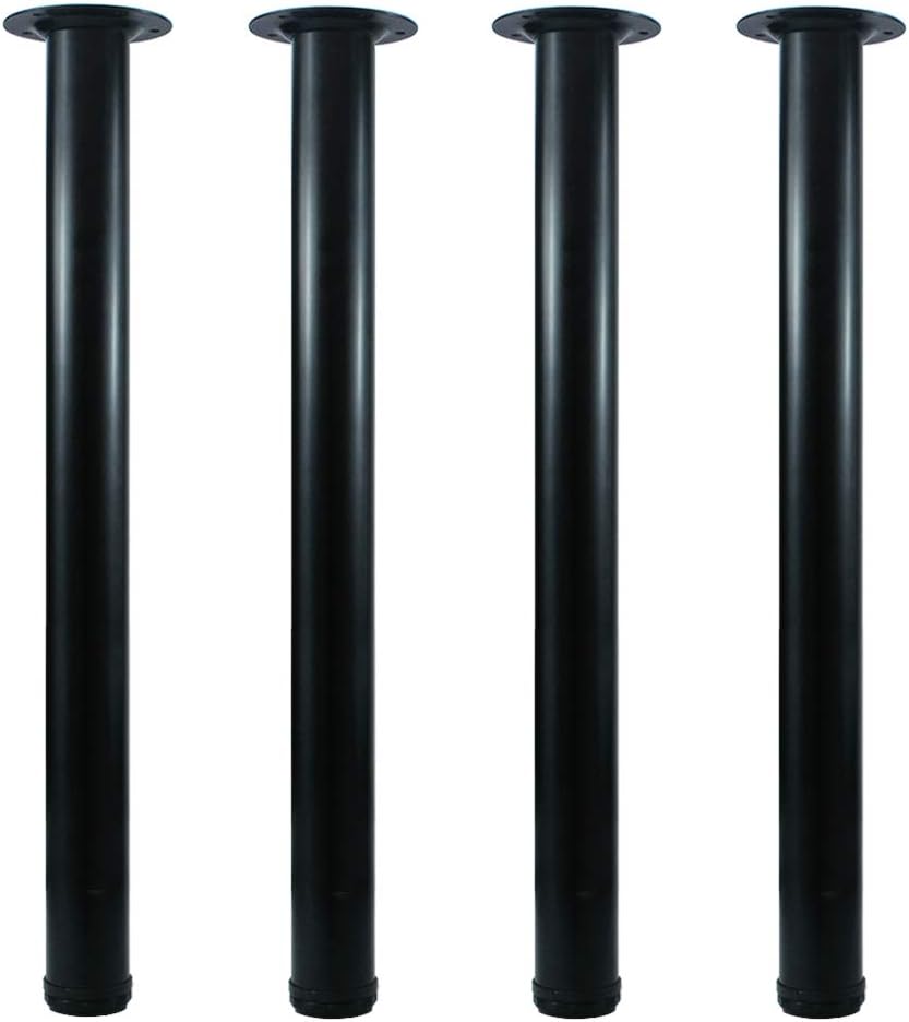 QLLY 30 inch Adjustable Tall Metal Desk Legs, Office Table Furniture Leg Set, Set of 4 (30 inch, Black)