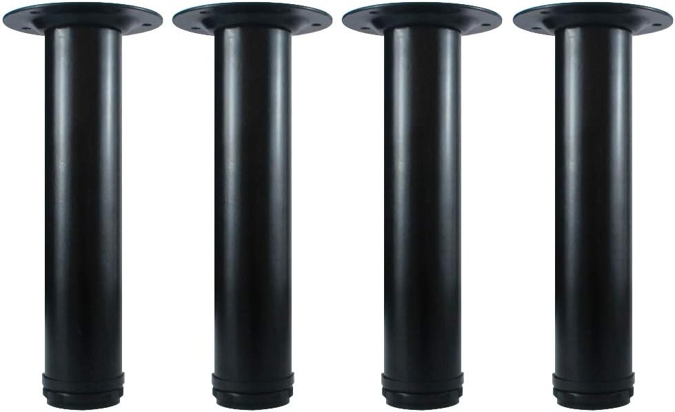 QLLY 30 inch Adjustable Tall Metal Desk Legs, Office Table Furniture Leg Set, Set of 4 (30 inch, Black)
