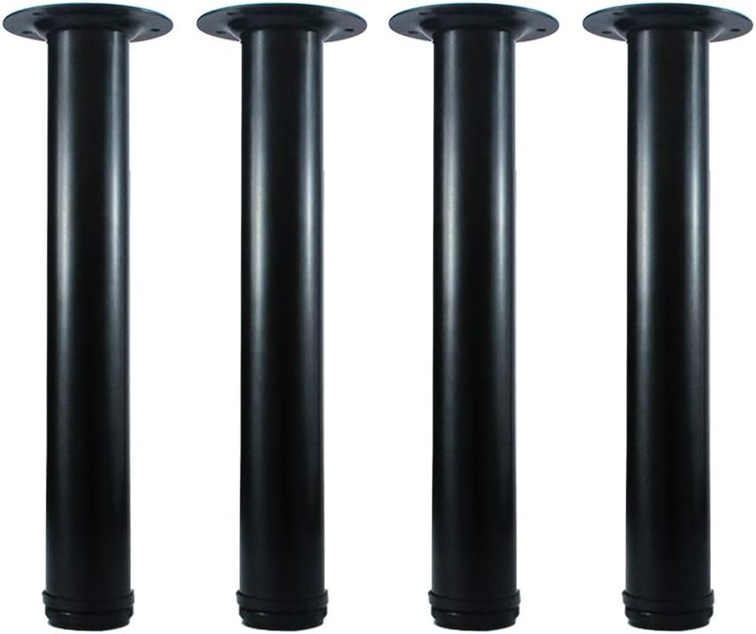 QLLY 30 inch Adjustable Tall Metal Desk Legs, Office Table Furniture Leg Set, Set of 4 (30 inch, Black)