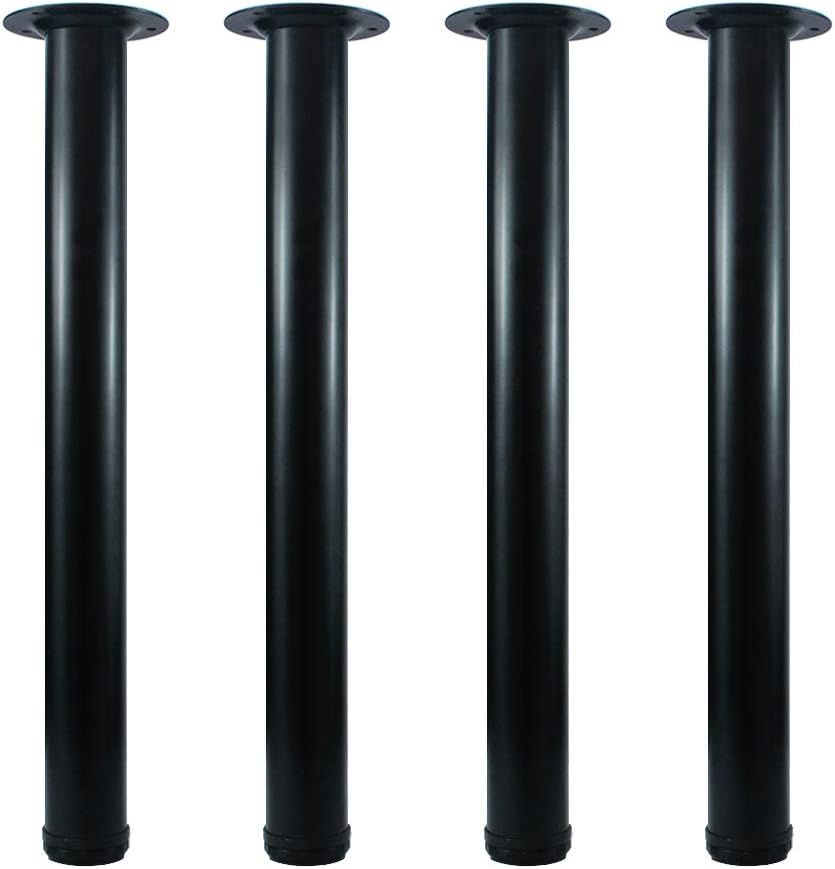 QLLY 30 inch Adjustable Tall Metal Desk Legs, Office Table Furniture Leg Set, Set of 4 (30 inch, Black)