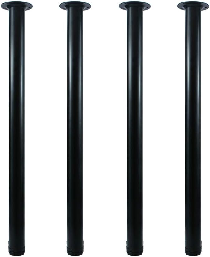 QLLY 30 inch Adjustable Tall Metal Desk Legs, Office Table Furniture Leg Set, Set of 4 (30 inch, Black)