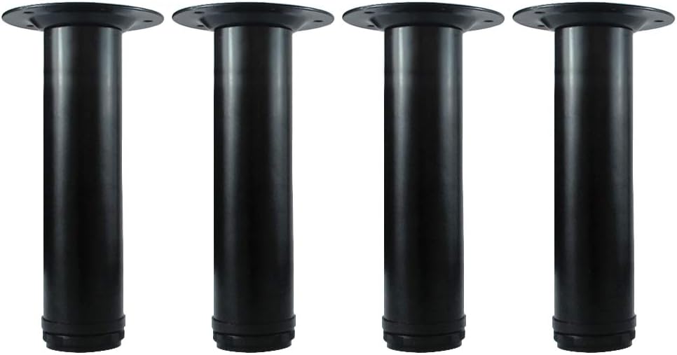 QLLY 30 inch Adjustable Tall Metal Desk Legs, Office Table Furniture Leg Set, Set of 4 (30 inch, Black)