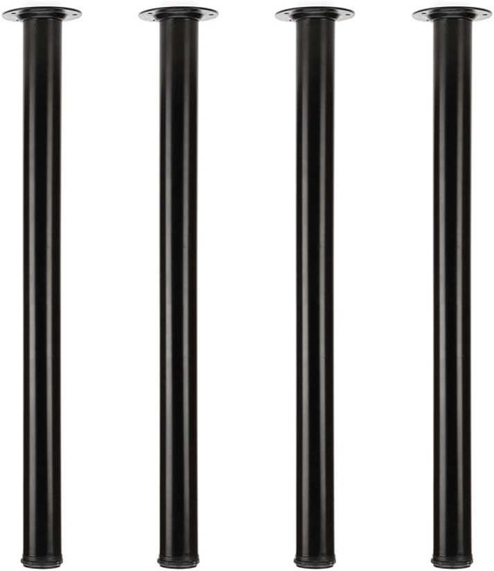 QLLY 30 inch Adjustable Tall Metal Desk Legs, Office Table Furniture Leg Set, Set of 4 (30 inch, Black)