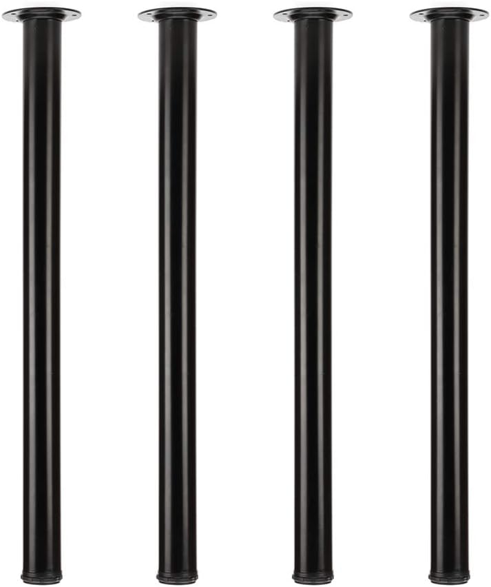 QLLY 30 inch Adjustable Tall Metal Desk Legs, Office Table Furniture Leg Set, Set of 4 (30 inch, Black)