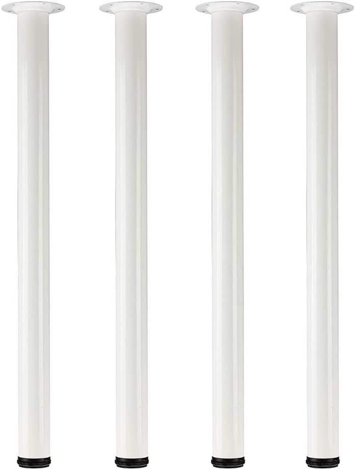 QLLY 30 inch Adjustable Tall Metal Desk Legs, Office Table Furniture Leg Set, Set of 4 (30 inch, Black)