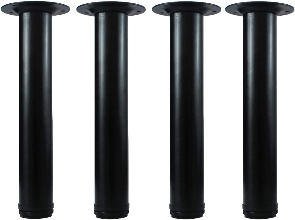 QLLY 30 inch Adjustable Tall Metal Desk Legs, Office Table Furniture Leg Set, Set of 4 (30 inch, Black)