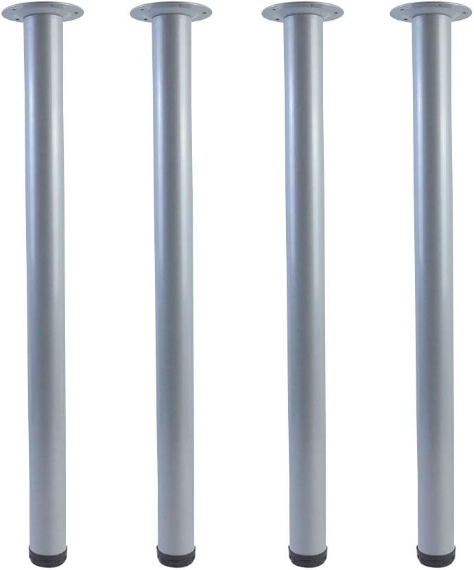 QLLY 30 inch Adjustable Tall Metal Desk Legs, Office Table Furniture Leg Set, Set of 4 (30 inch, Black)