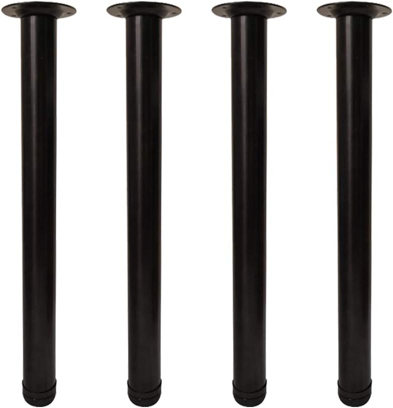 QLLY 30 inch Adjustable Tall Metal Desk Legs, Office Table Furniture Leg Set, Set of 4 (30 inch, Black)