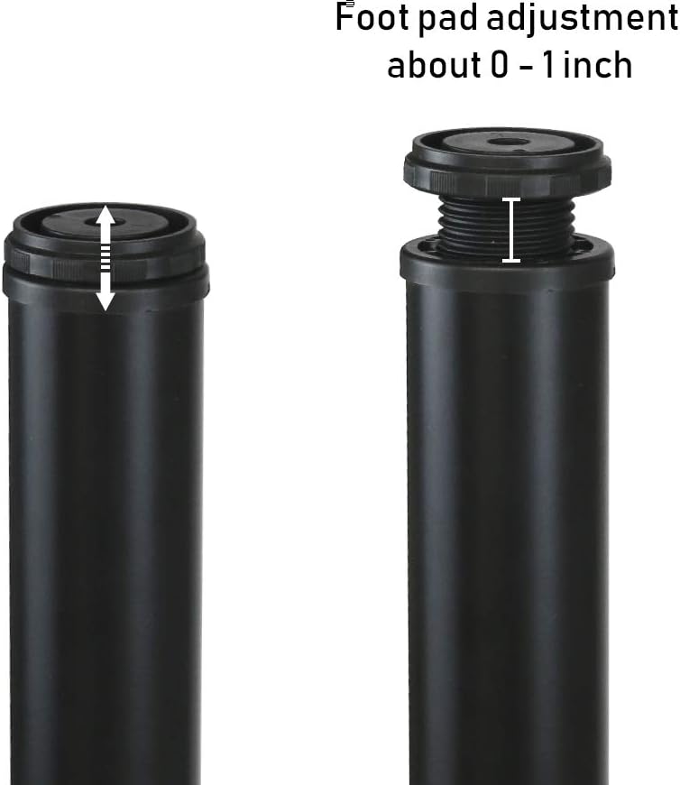 QLLY 30 inch Adjustable Tall Metal Desk Legs, Office Table Furniture Leg Set, Set of 4 (30 inch, Black)