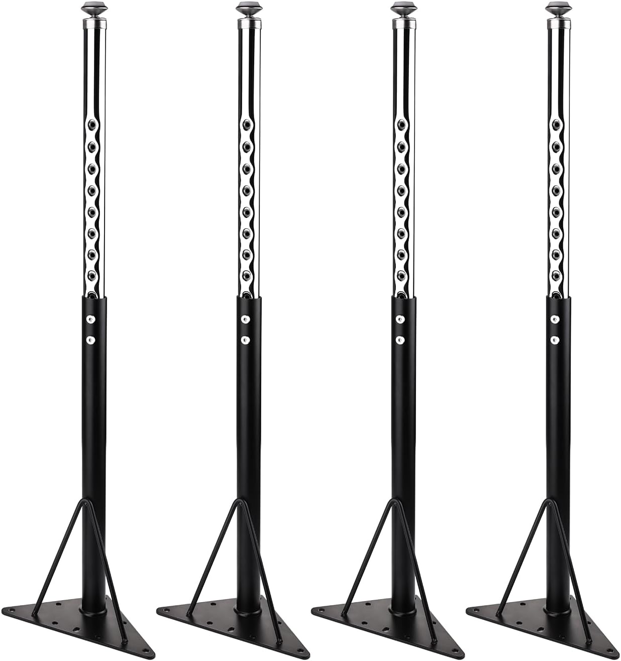 KAZAKA Adjustable Table Legs, 20-30 inch for Activity & Office Tables - Set of 4 (Black)