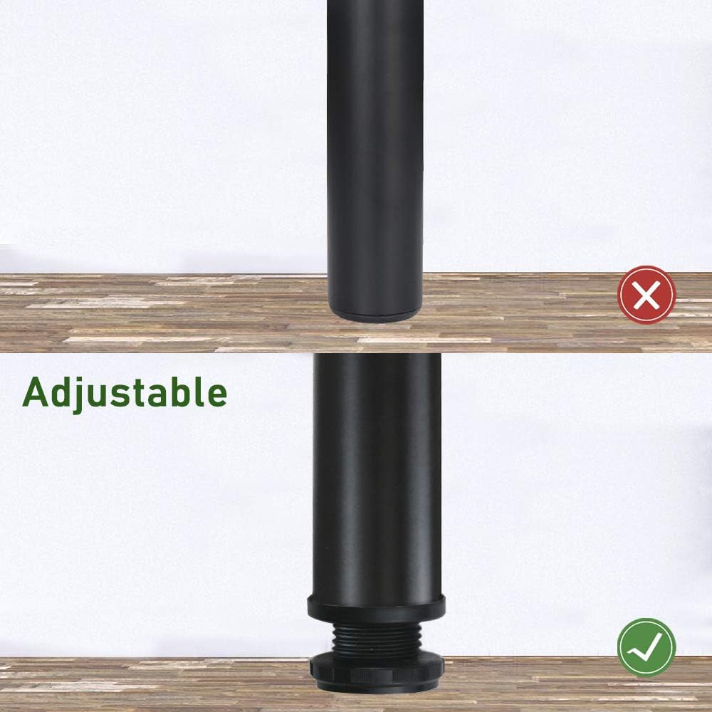 QLLY 30 inch Adjustable Tall Metal Desk Legs, Office Table Furniture Leg Set, Set of 4 (30 inch, Black)