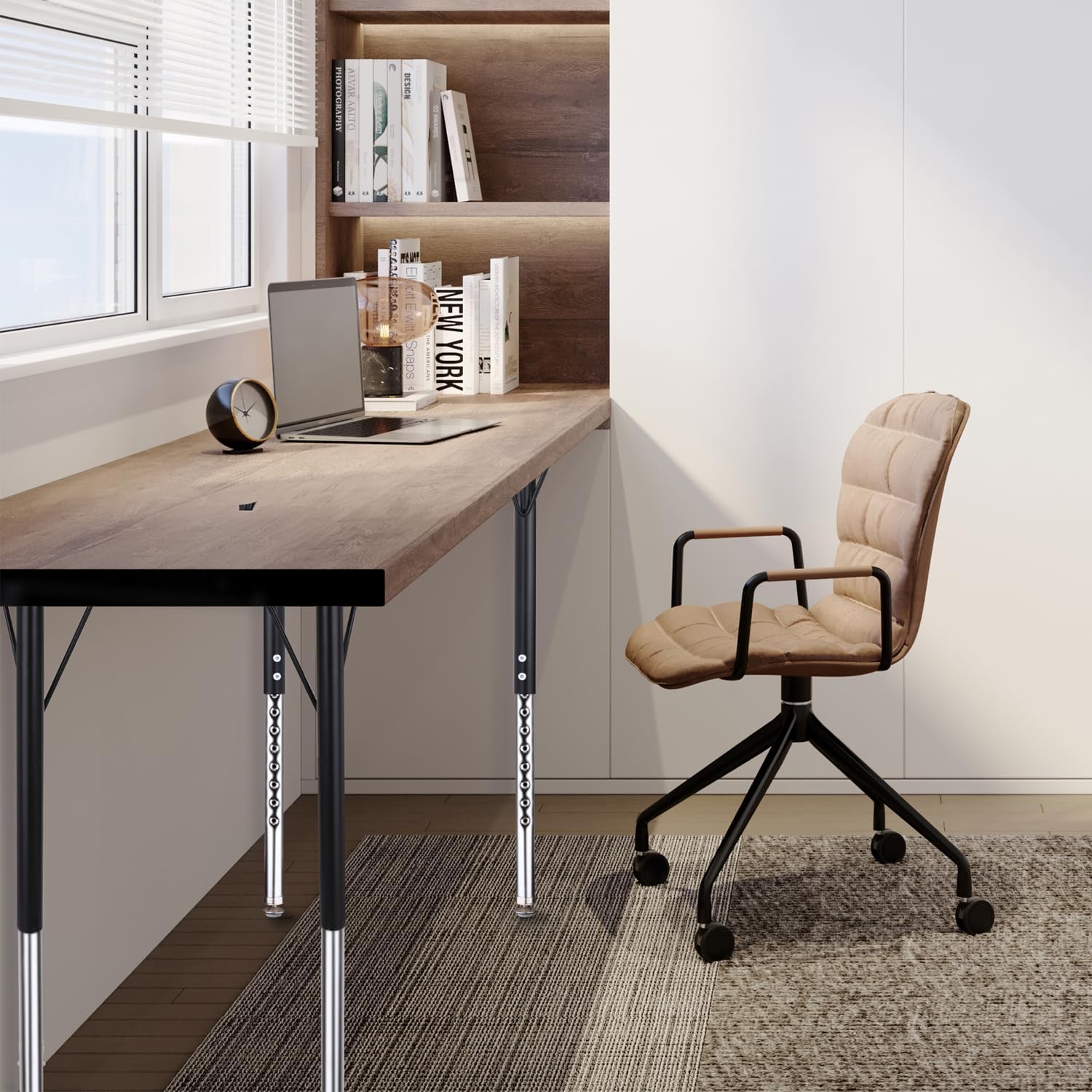 KAZAKA Adjustable Table Legs, 20-30 inch for Activity & Office Tables - Set of 4 (Black)