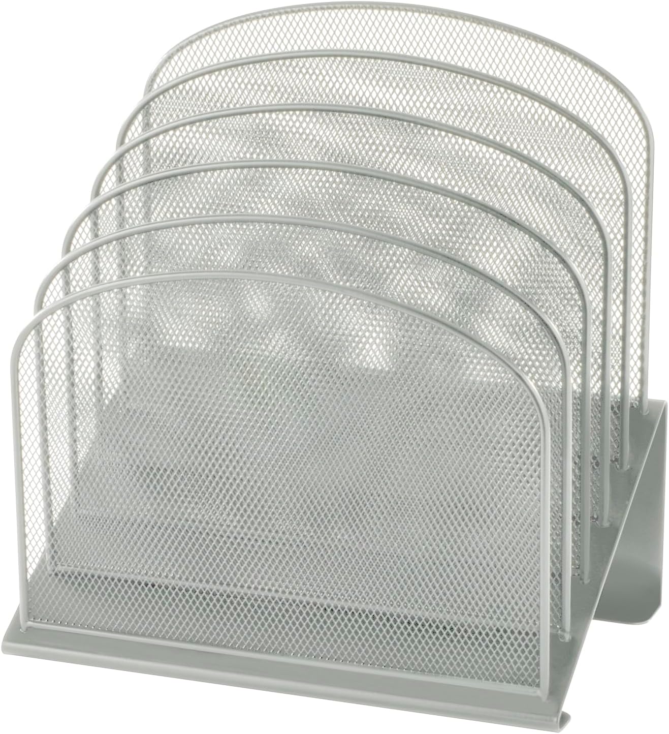 Safco Onyx Desk Organizer, 5 Tiered Vertical Compartments, Office and Classroom Mailbox , Paper and Mail Sorter, Steel Mesh, Black