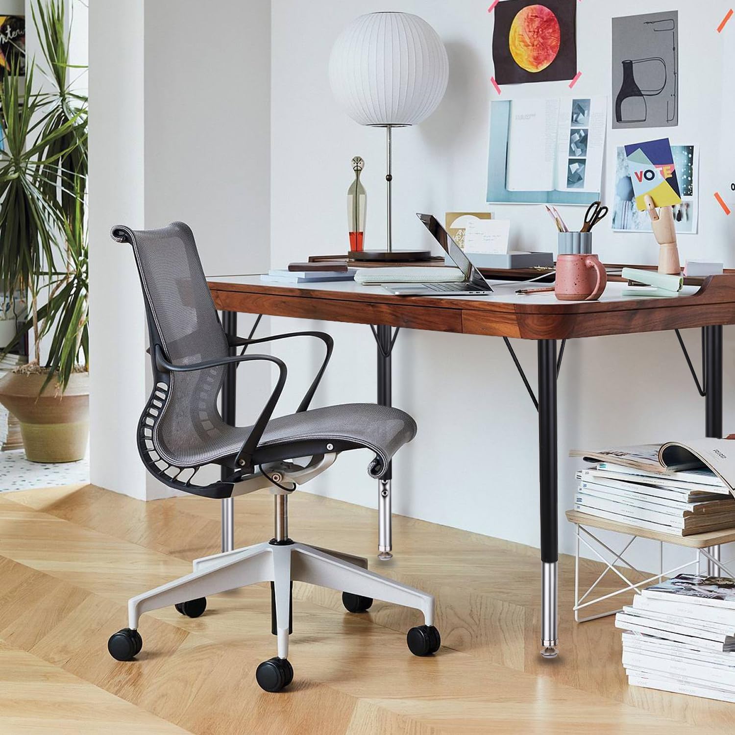 KAZAKA Adjustable Table Legs, 20-30 inch for Activity & Office Tables - Set of 4 (Black)